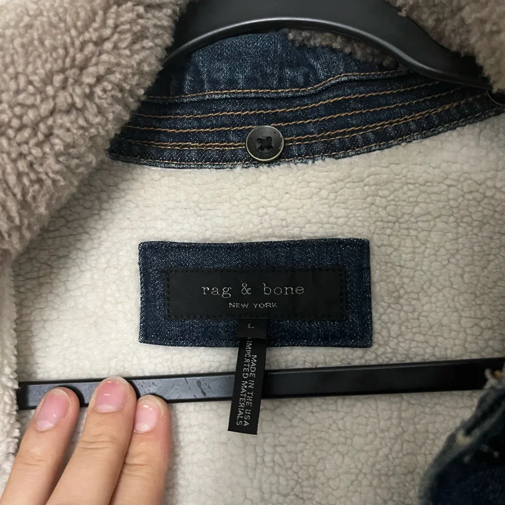 Sherpa lined jean bomber jacket - Picture 5 of 6